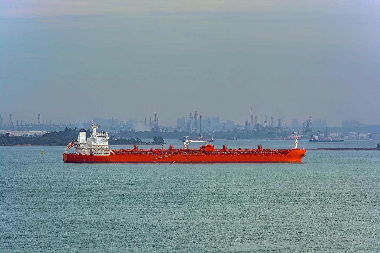 Vessel in front of Singapore harbour